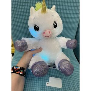 Musical Lullabrites Lights & Lullaby White Unicorn Stuffed Plush  11" Works